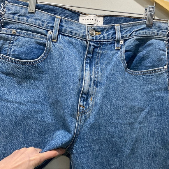 SLVRLAKE London Jeans Re-work Paneled 2 Tone Reverse Denim Jeans Size 32 - Picture 12 of 16